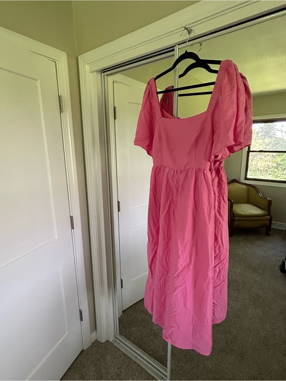 Target brand—Pink Puff Sleeve Midi Dress
